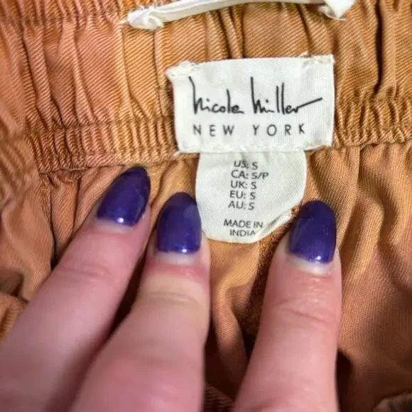 Nicole Miller Pants Women’s S Cargo 100% Lyocell Joggers Neutral Fall Casual Tan - Picture 8 of 8